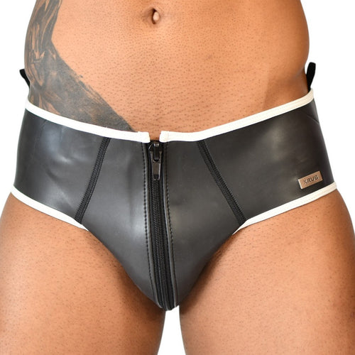 Slip en néoprène Xrub avec Zip Avant/Arrière Noir-Blanc