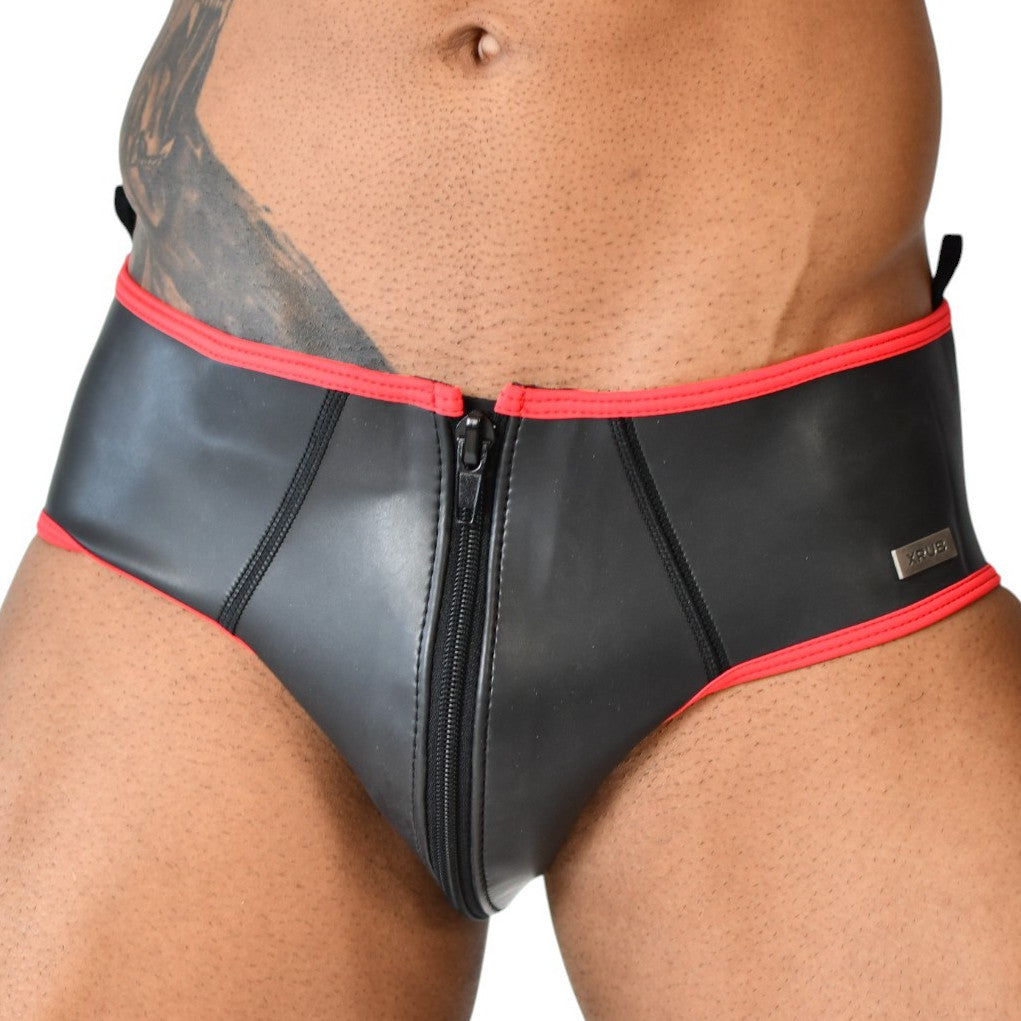 Slip en néoprène Xrub avec Zip Avant/Arrière Noir-Rouge