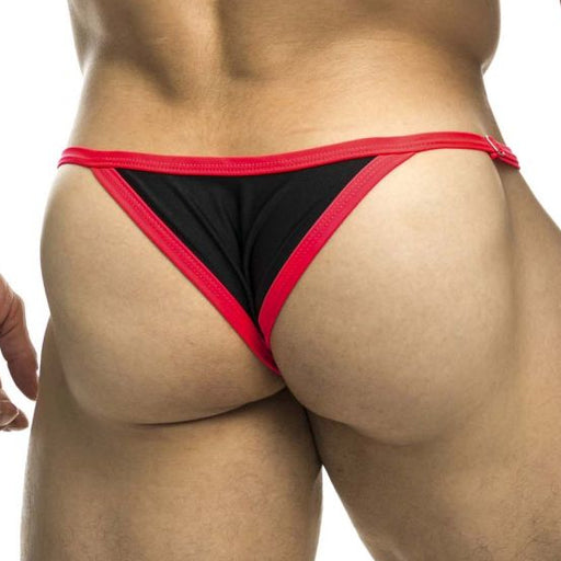 Slip sexy Kini Noir-Rose fluo