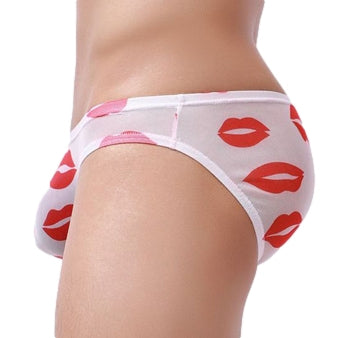 Slip sexy Kiss Lips Blanc