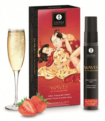 Spray pour fellation Waves of pleasure Vin pétillant à la fraise 20ml