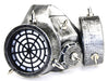 Masque à gaz et lunettes Rivets Silver Argenté