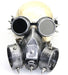 Masque à gaz et lunettes Rivets Silver Argenté