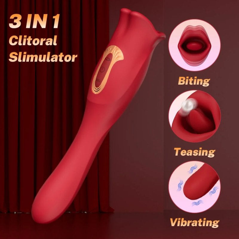 Stimulateur Anulingus avec Gode Lips Tongue 10 x 3.4cm