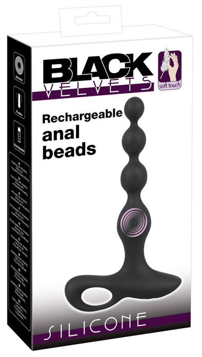 Stimulateur Beads Velvet 16.5 x 3.5 cm Noir