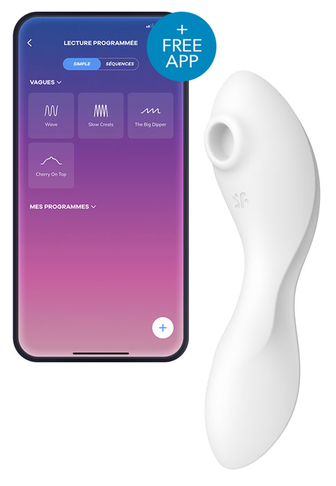 Stimulateur de clitoris connecté Curvy trinity 5 Satisfyer Blanc
