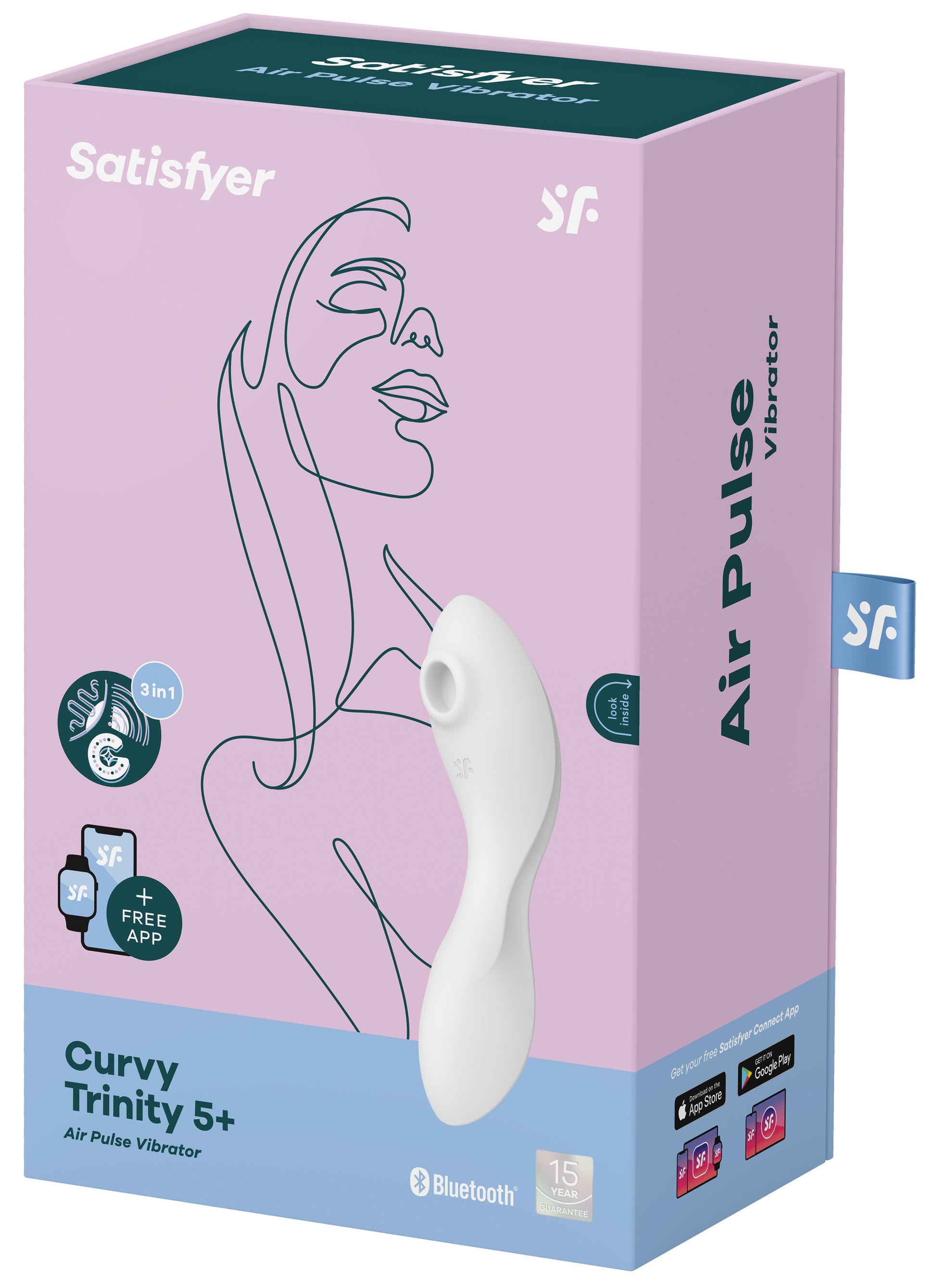 Stimulateur de clitoris connecté Curvy trinity 5 Satisfyer Blanc
