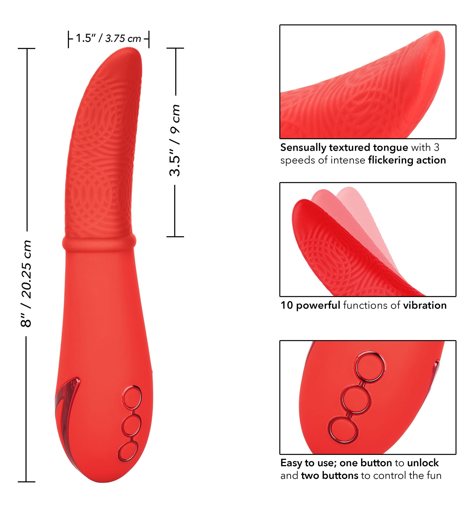 Stimulateur de clitoris Laguna Beach 18cm Rouge