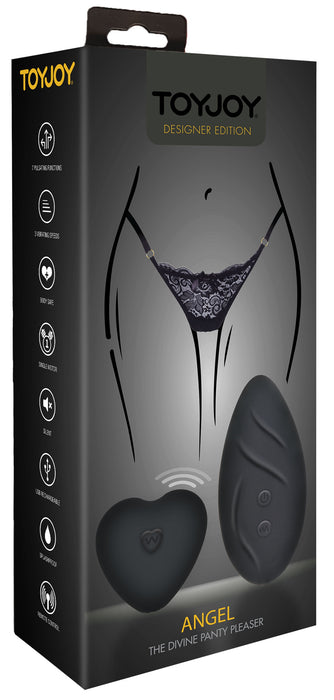Stimulateur de clitoris télécommandé Panty Angel Noir
