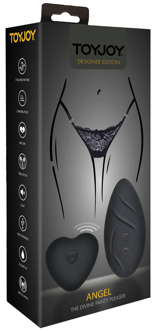 Stimulateur de clitoris télécommandé Panty Angel Noir