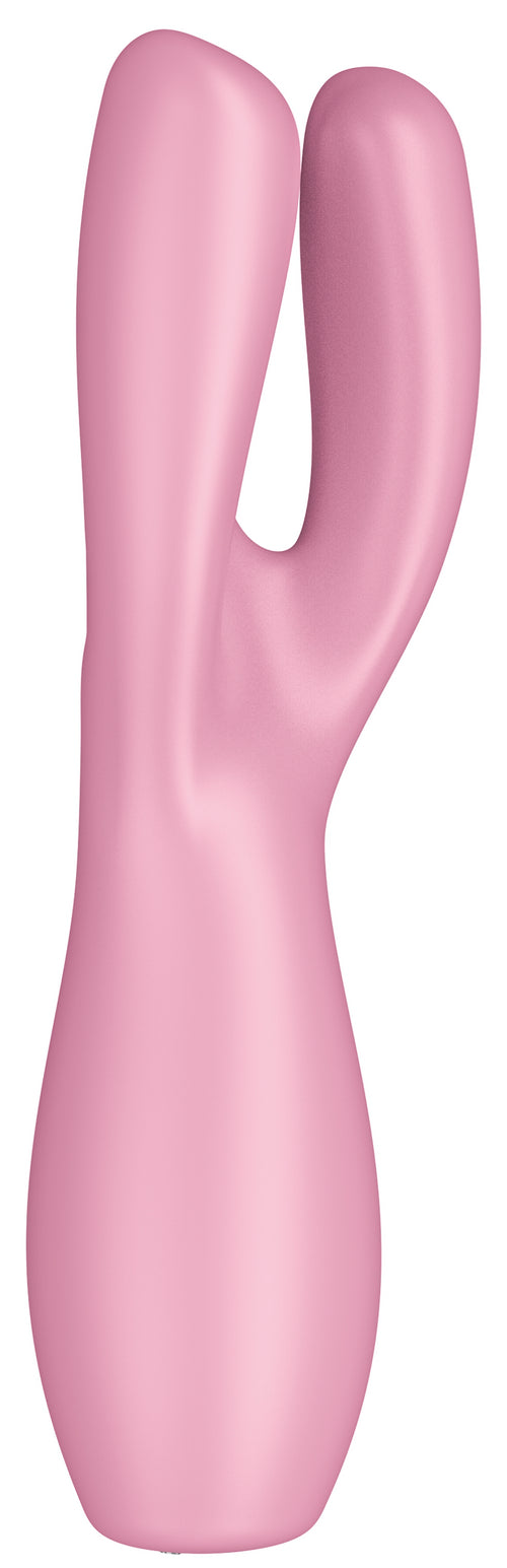 Stimulateur de clitoris Threesome 3 Satisfyer 14cm Rose