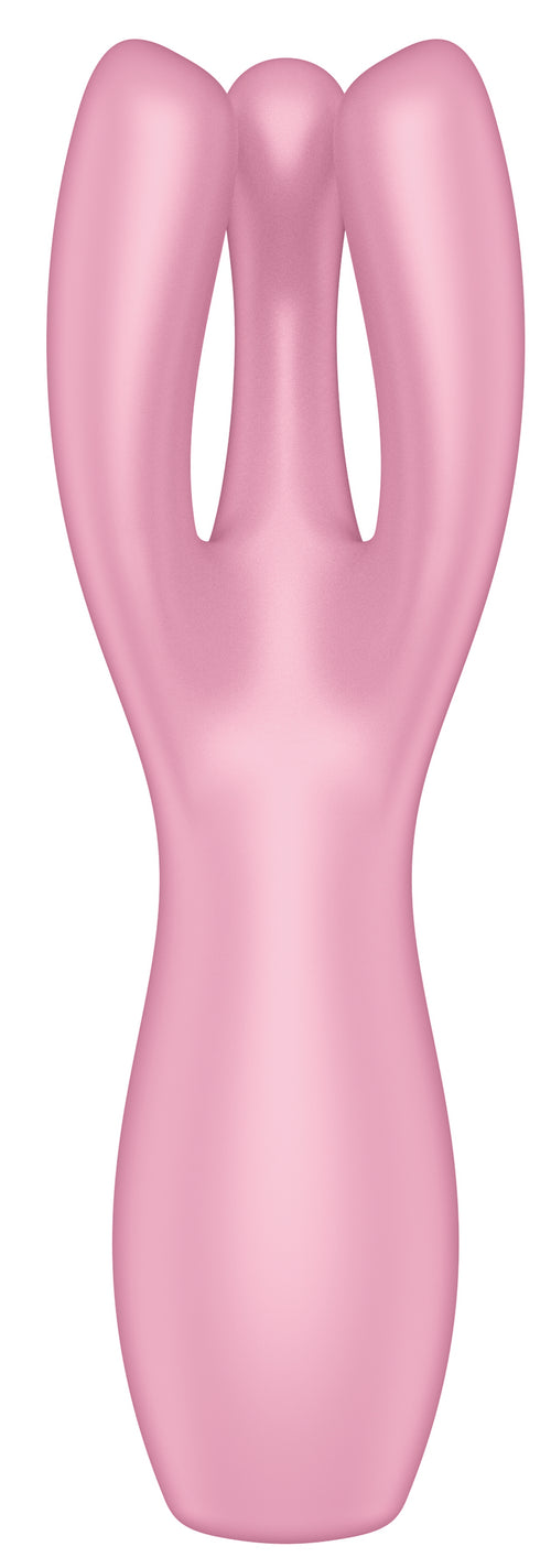 Stimulateur de clitoris Threesome 3 Satisfyer 14cm Rose