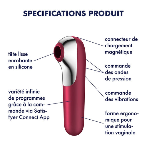 Stimulateur de clitoris Vibromasseur Dual Love Rouge