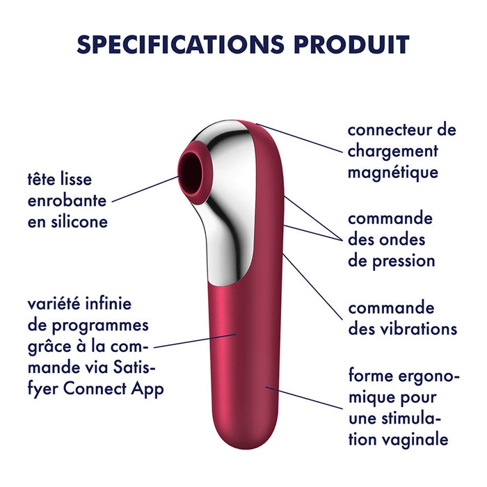 Stimulateur de clitoris Vibromasseur Dual Love Rouge