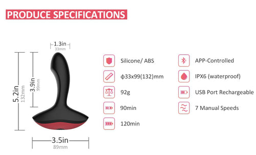 Stimulateur de prostate vibrant SOLSTICE 10 x 3.2 cm