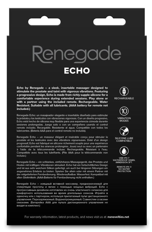 Stimulateur prostatique vibrant Echo 9 x 3.2cm