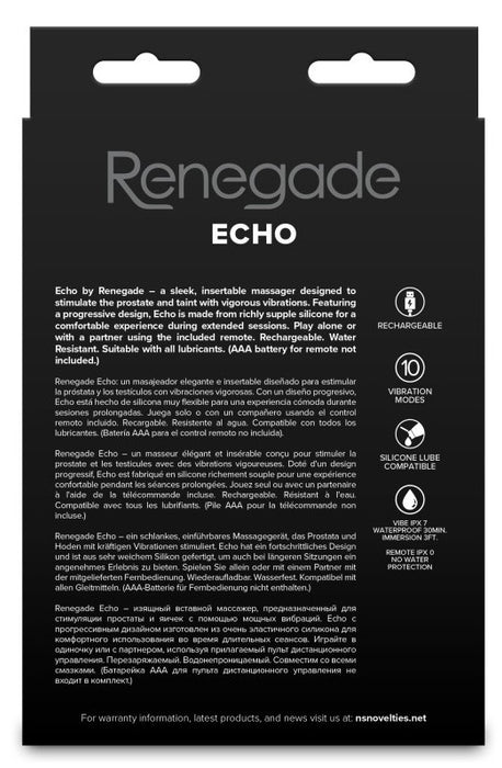 Stimulateur prostatique vibrant Echo 9 x 3.2cm