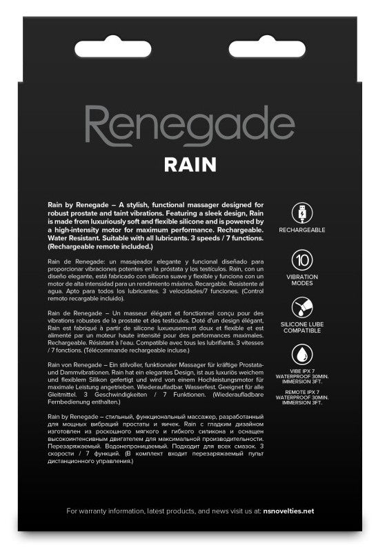 Stimulateur prostatique vibrant Rain 9 x 3.6cm