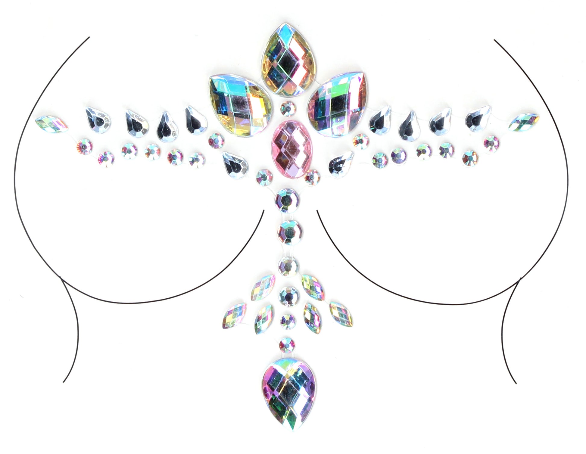 Strass autocollants pour décolleté Dazzling Bling