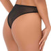 String avec ouverture intime Crotch Hip Noir