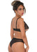 String avec ouverture intime Crotch Hip Noir
