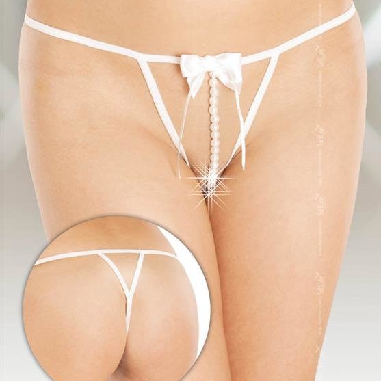String avec perles AZZURA - Blanc