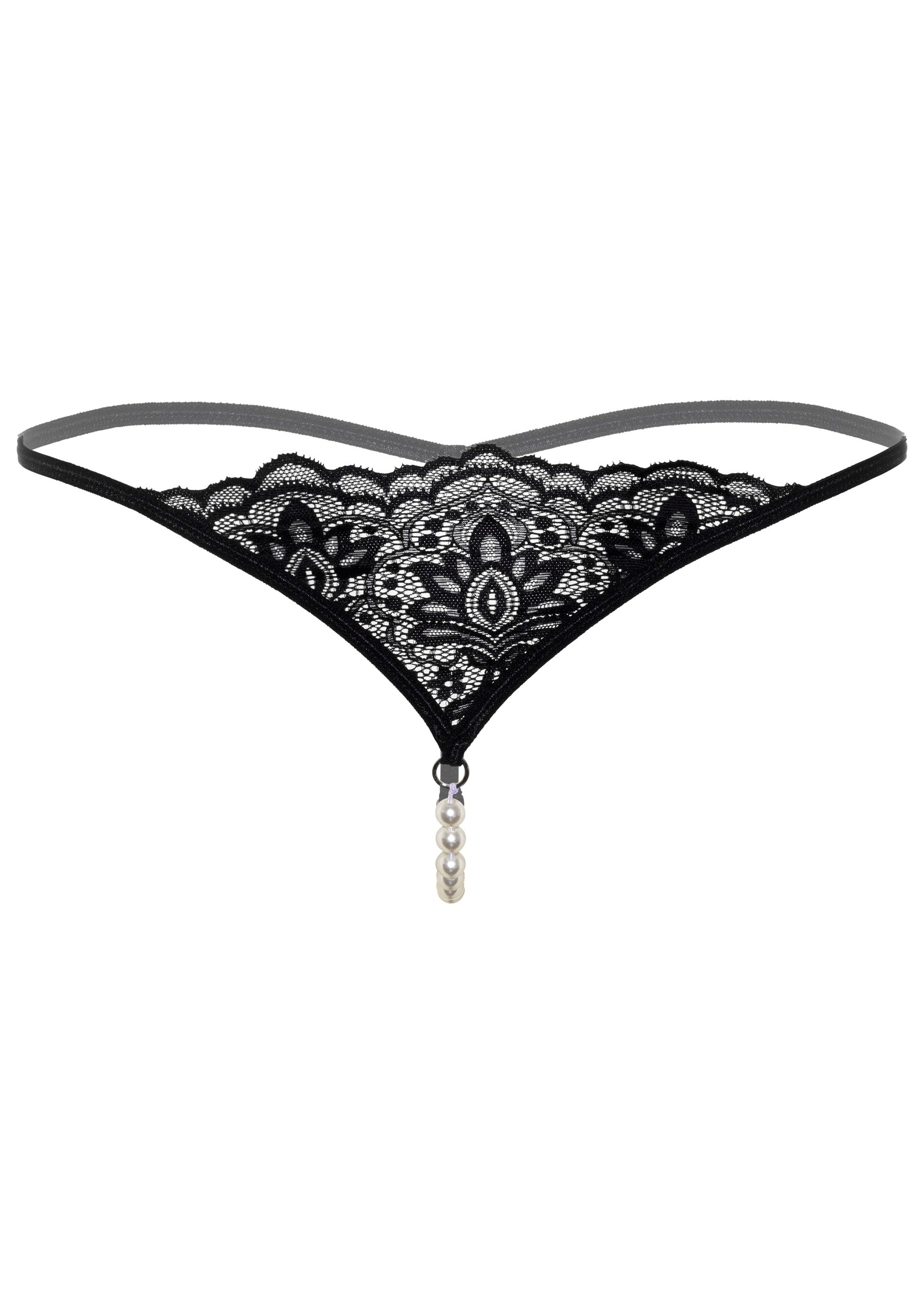 String avec perles Pearl Noir