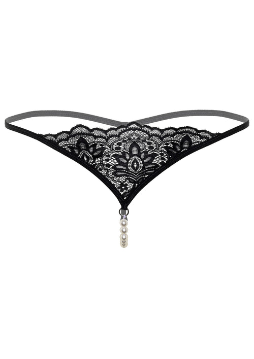 String avec perles Pearl Noir