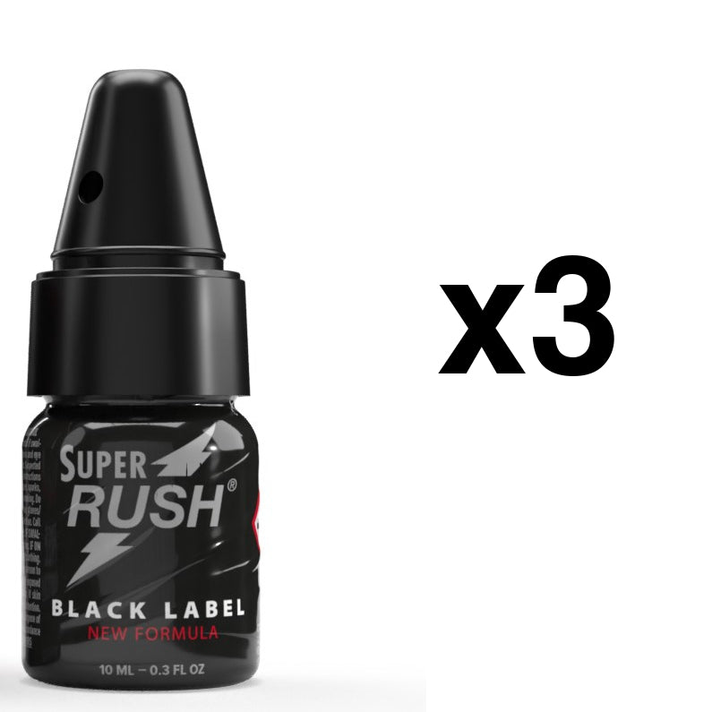 SUPER RUSH Black Label 10ml Bouchon Diffuseur x3