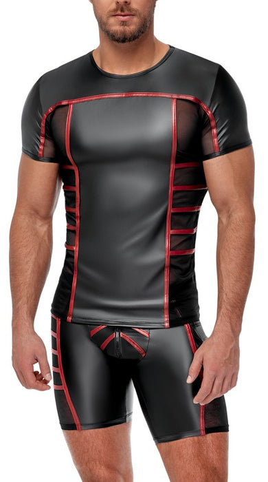 T-shirt TOP ORMETO Noir-Rouge
