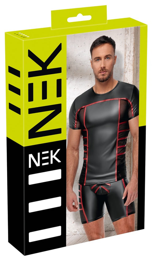 T-shirt TOP ORMETO Noir-Rouge