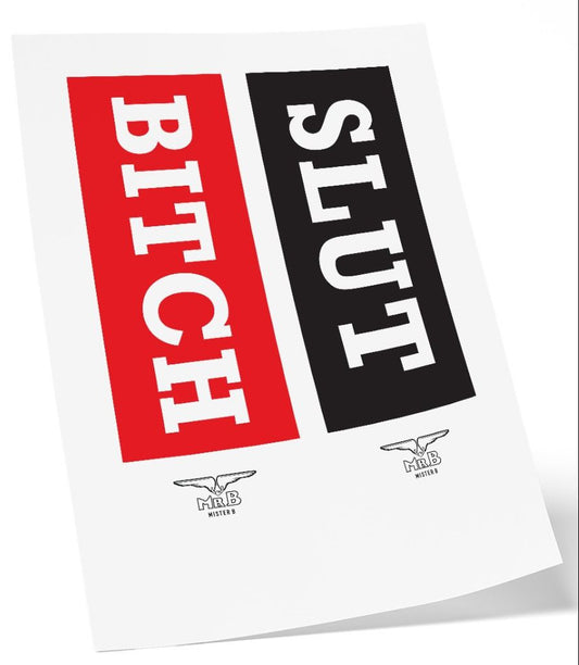 Tatouage éphémère MrB Slut / Bitch 15 x 5cm