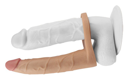 Double gode Cockring - 15.5 x 2.9 cm Flesh
