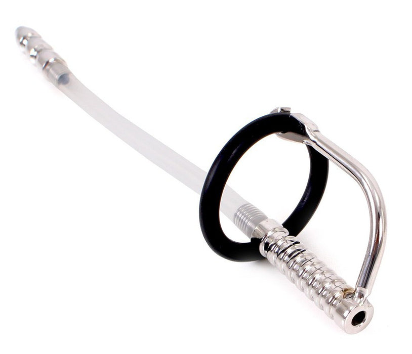 Tige d'urètre percée Catheter Ribbed 21cm - Diamètre 9mm