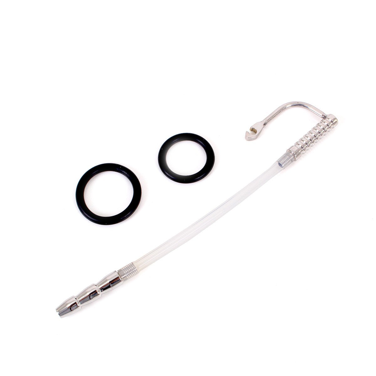 Tige d'urètre percée Catheter Ribbed 21cm - Diamètre 9mm