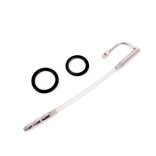 Tige d'urètre percée Catheter Ribbed 21cm - Diamètre 9mm