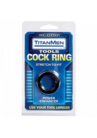 Cock ring TitanMen Stretch Noir 25mm