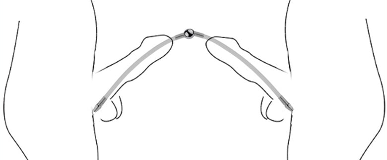 Double Tige d'urètre flexible Flexi Duo 15cm - Diamètre 8mm