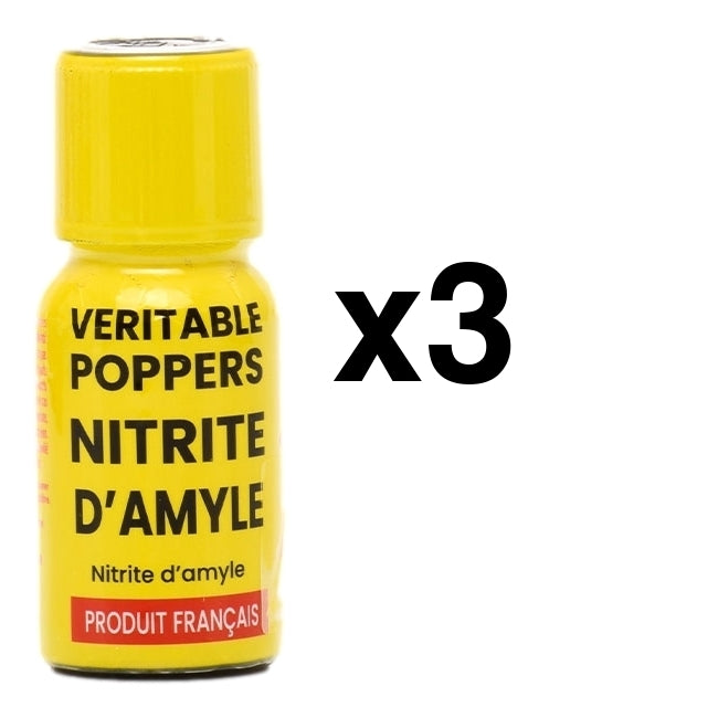 Veritable Poppers Nitrite d'Amyle 15ml x3