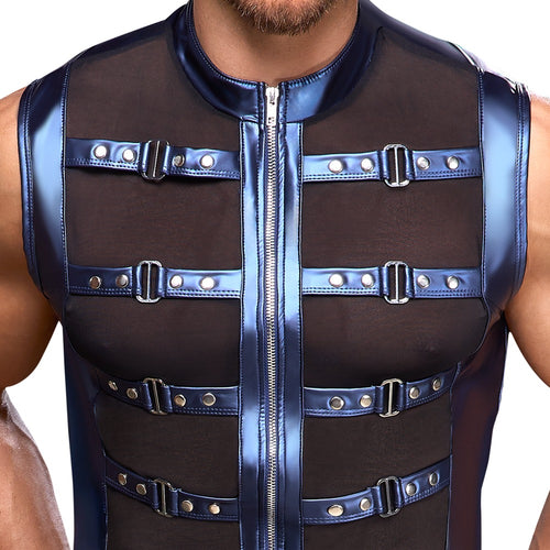 Veste avec zip Top Eclino Bleu métallisé