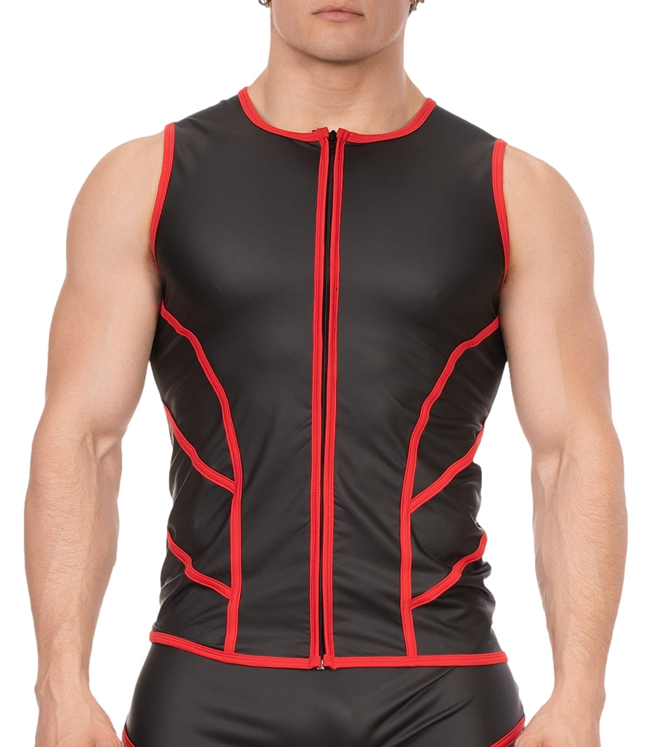 Veste sans manche Robin Noir-Rouge