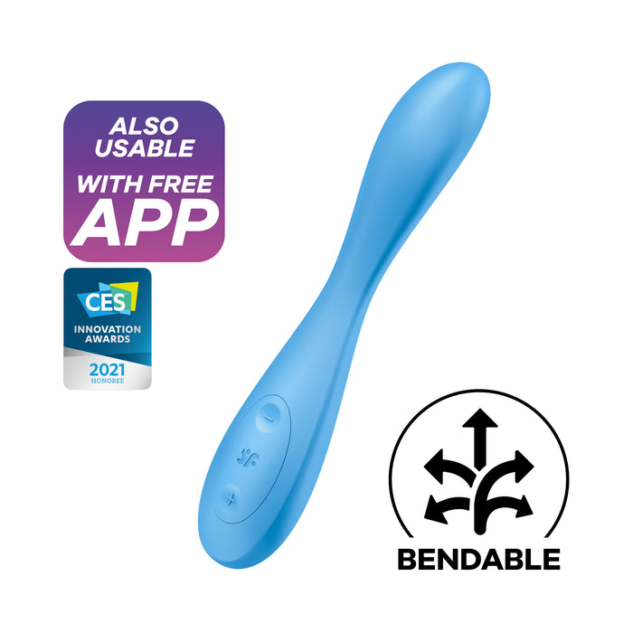 Vibro connecté G-SPOT FLEX 4 Satisfyer 20cm Bleu