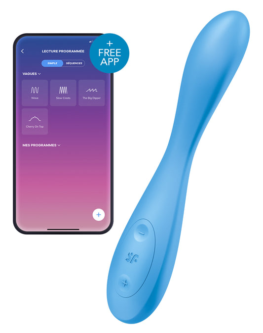 Vibro connecté G-SPOT FLEX 4 Satisfyer 20cm Bleu