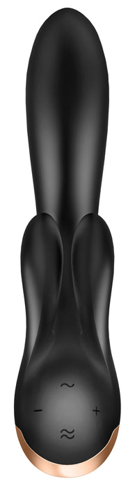 Vibro Rabbit connecté Double Flex Satisfyer 20cm Noir
