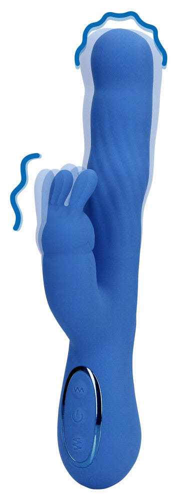 Vibro Rabbit Jetset 14 x 3.5cm Bleu