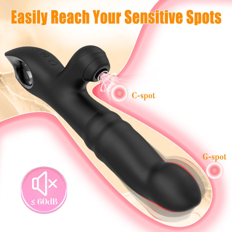 Vibro Rabbit Vibections 14 x 3.5cm Noir