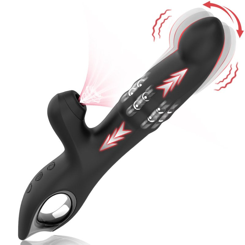 Vibro Rabbit Vibections 14 x 3.5cm Noir