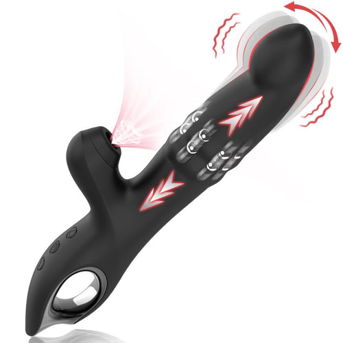 Vibro Rabbit Vibections 14 x 3.5cm Noir