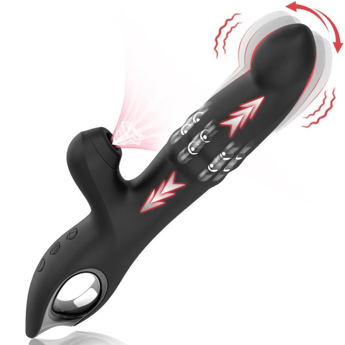 Vibro Rabbit Vibections 14 x 3.5cm Noir