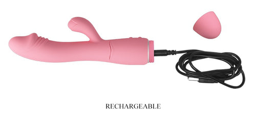 Vibromasseur Rabbit Snappy 9.5 x 3.2cm Rose Pastel